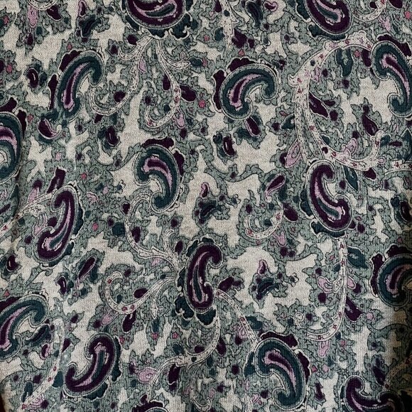 Talbots Sweater Long Sleeve Paisley Brushed Cotton Knit Sweater Petite Large EUC - Picture 5 of 11